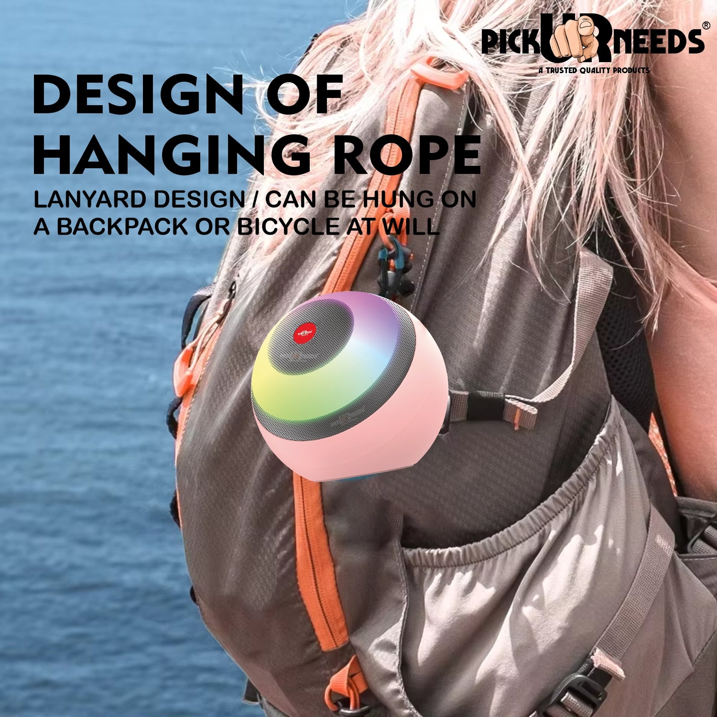 Pick Ur Needs Compact Rechargebale Wireless Speaker, RGB LED, 5W Bluetooth Speaker  (Blue)